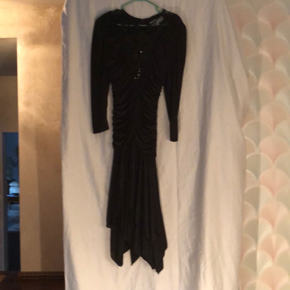 Black evening gown with sequins